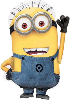 Anagram Minions 61-inch Stacker balloon creates a dramatic centerpiece.