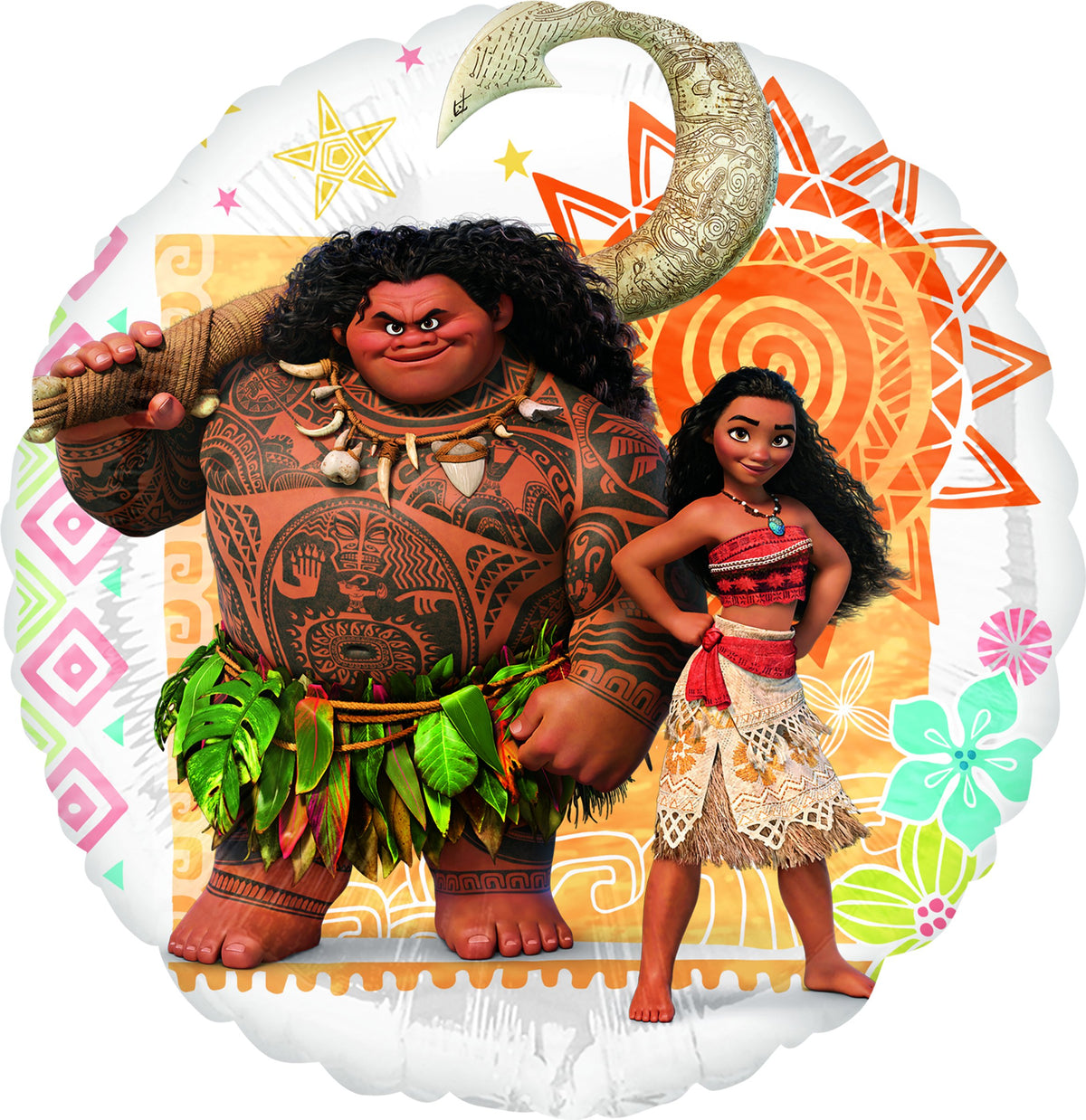 Anagram Moana two-sided foil balloons provide vibrant party focal points