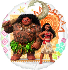 Anagram Moana two-sided foil balloons provide vibrant party focal points