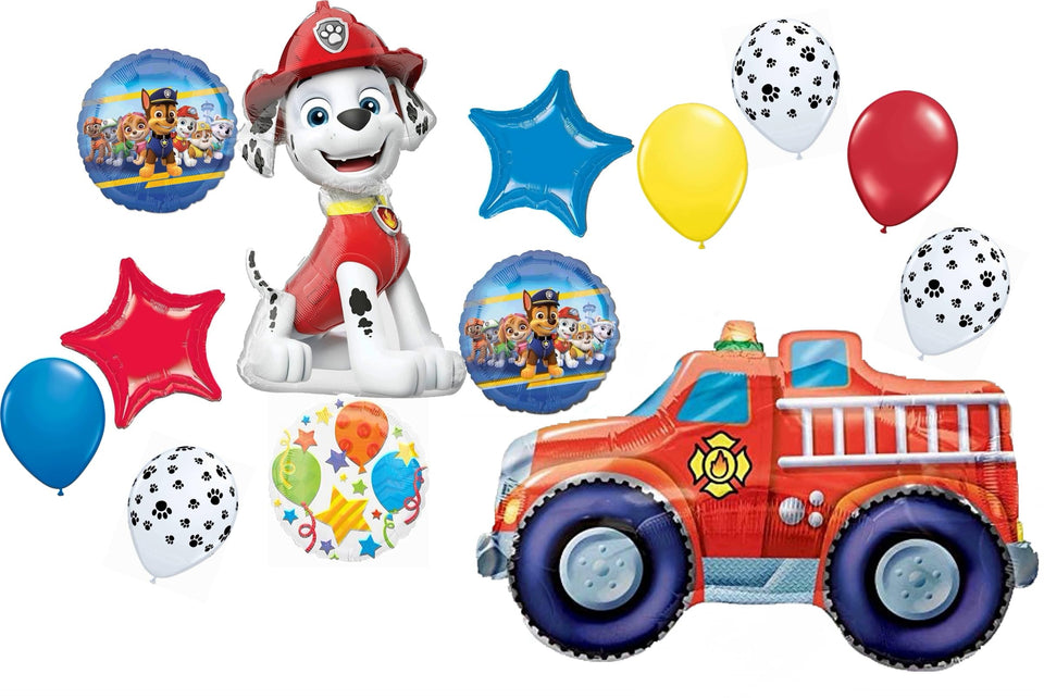 Anagram Paw Pups Marshall foil balloon as bold centerpiece for party photos