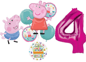 Anagram Peppa foil balloon 32-inch creates bold Peppa-themed centerpiece for party decor