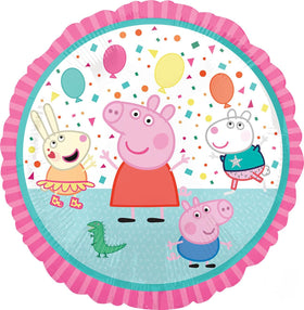 Anagram Peppa 17 inch round foil balloon pair boosts color and festivity