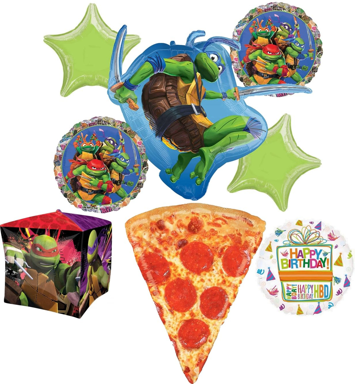 Anagram TMNT pizza foil balloon 34-inch centerpiece for birthday celebrations