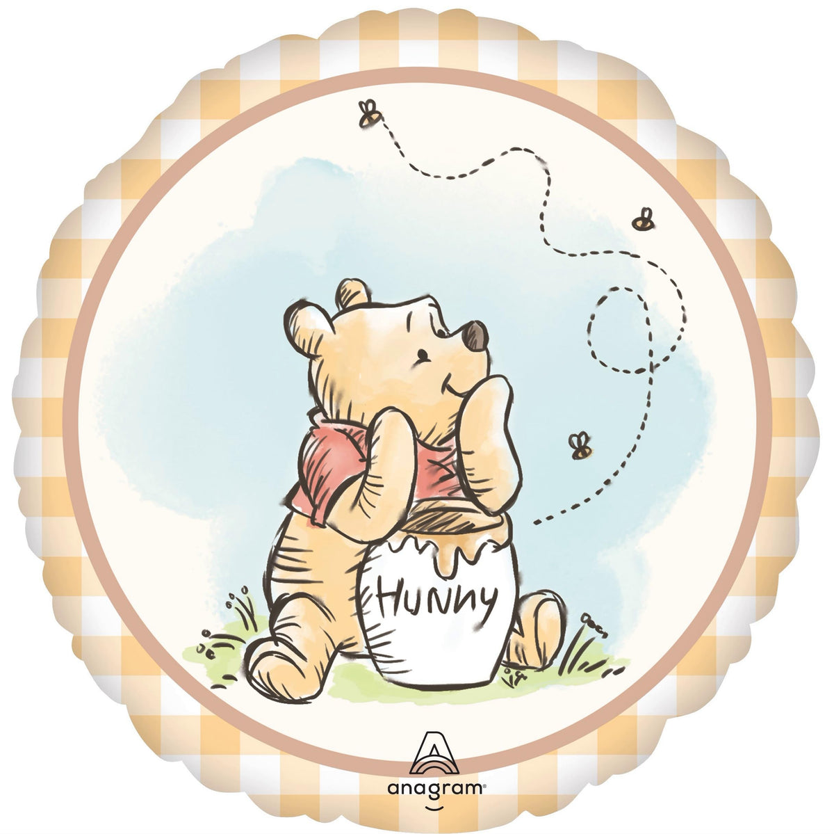 Anagram Pooh honey jug 17-inch foil balloon adds cheerful table decor for events.