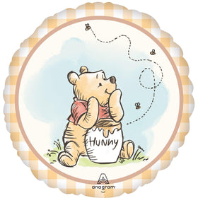 Anagram Pooh honey jug 17-inch foil balloon adds cheerful table decor for events.