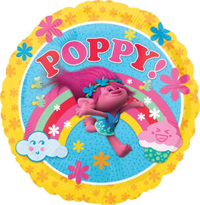 Anagram Poppy 17-inch foil balloons for cheerful party backdrop