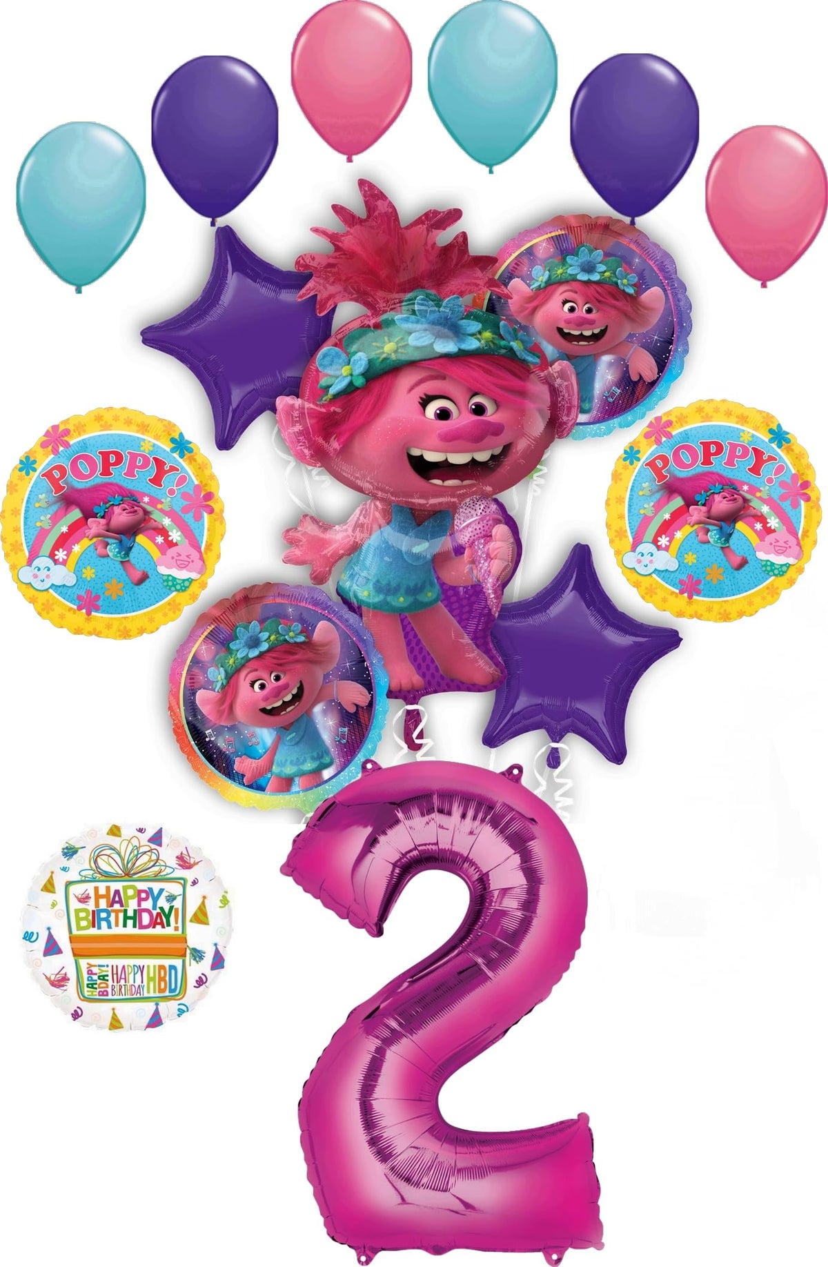 Anagram Poppy World Tour 37-inch foil balloon for festive on-theme decor