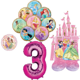 Anagram Princess 34-inch number 3 foil balloon adds a bold focal point to birthday decor