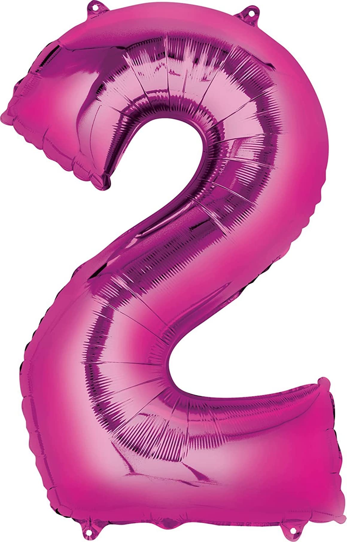 Anagram round 17-inch pink foil balloon provides soft contrast.