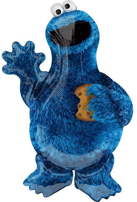 Anagram 17-inch Sesame Street group foil balloon enhances party photo corners.