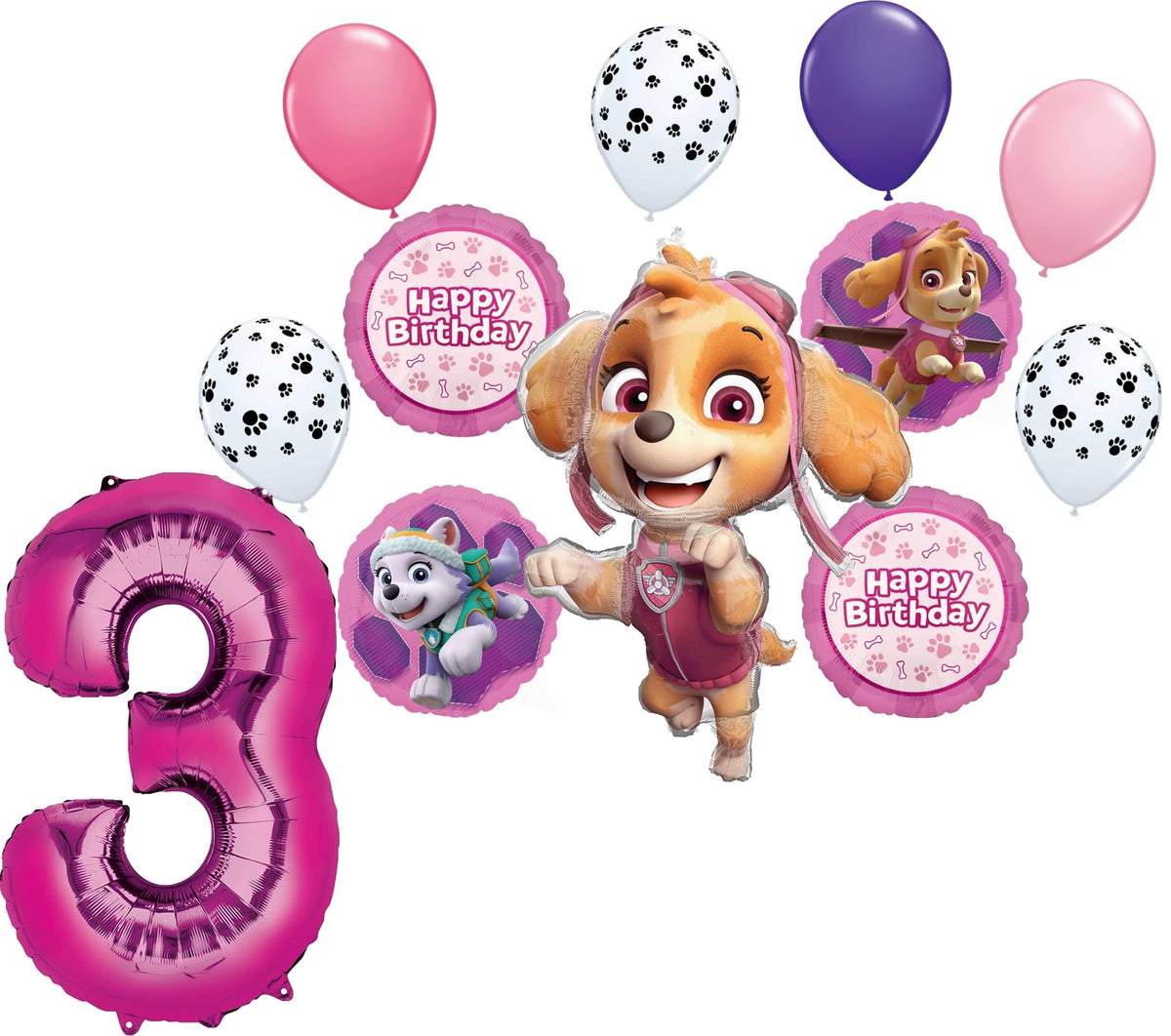 Anagram Skye and Everest 36-inch foil balloon, bold birthday centerpiece.