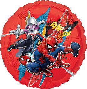 Anagram Spiderman bouquet assembly image shows a ready-to-use party centerpiece.