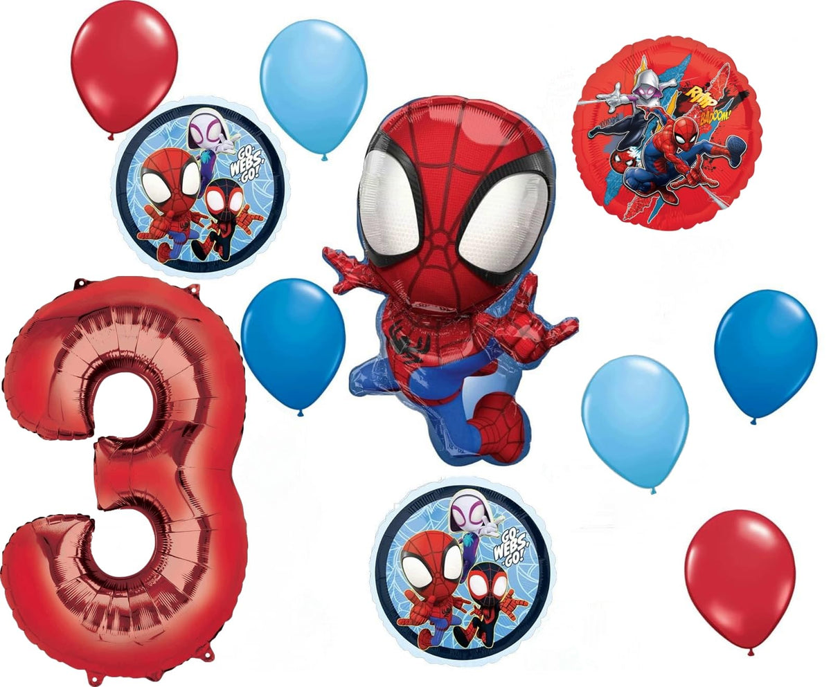 Anagram Spidey 29in shape foil balloon serves as a bold party centerpiece.