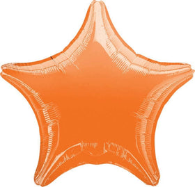 Anagram Star 18in orange foil balloon bright accents for festive décor