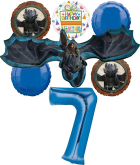 Anagram Toothless 44-inch dragon foil balloon centerpiece for dragon-themed birthdays.