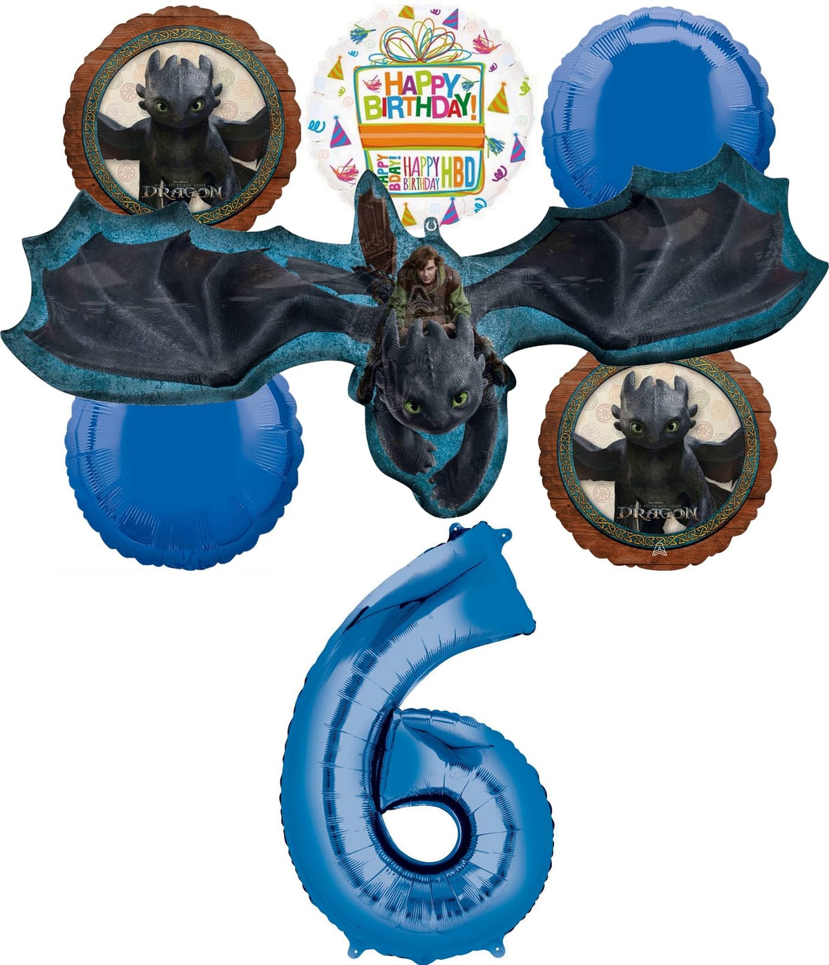 Anagram Toothless dragon 44 inch foil balloon, bold centerpiece for dragon themed birthday decor