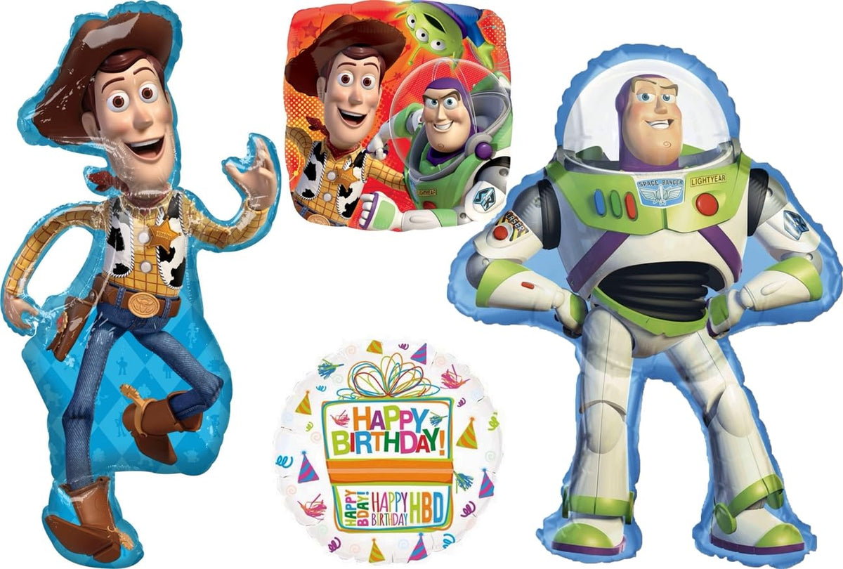 Anagram Woody 44-inch full-body foil balloon for a dramatic birthday display.