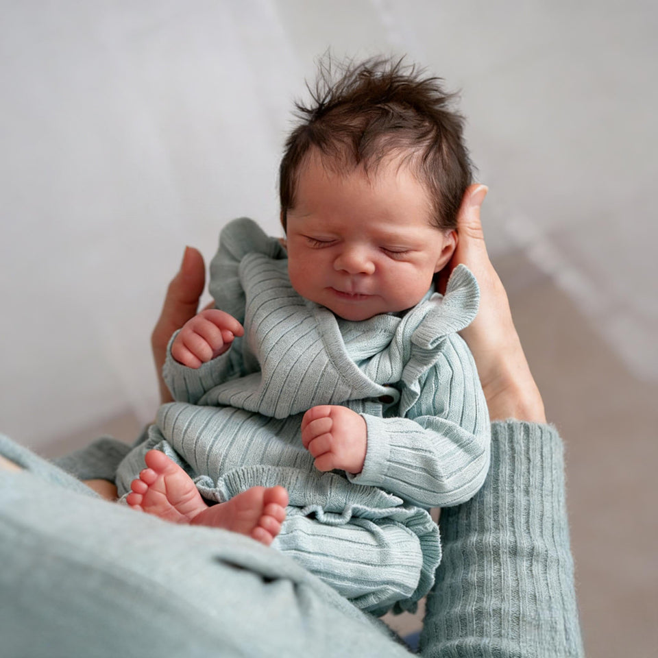 Anano Reborn 18-inch doll face with rosy cheeks for gentle, nurturing play.
