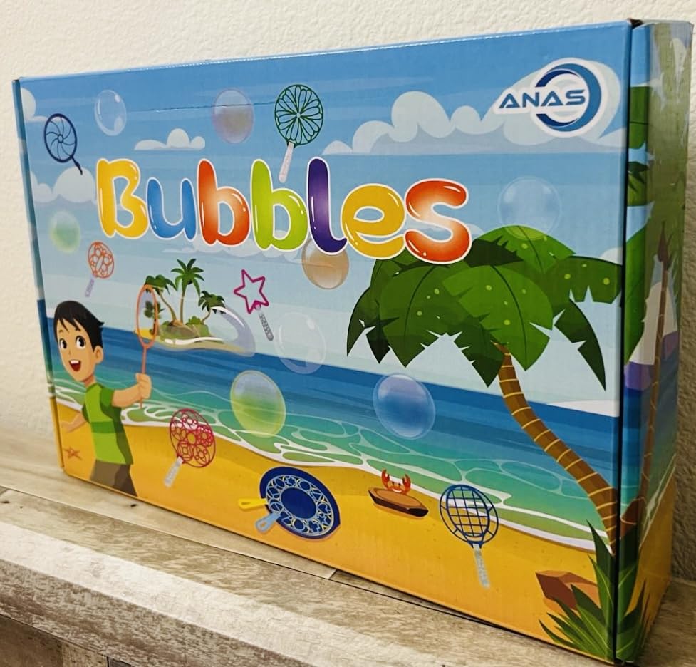 Anas bubble set makes a colorful gift for birthdays or holidays.