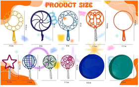 Anas mega bubble wands up to eight inches create large, mesmerizing bubbles.