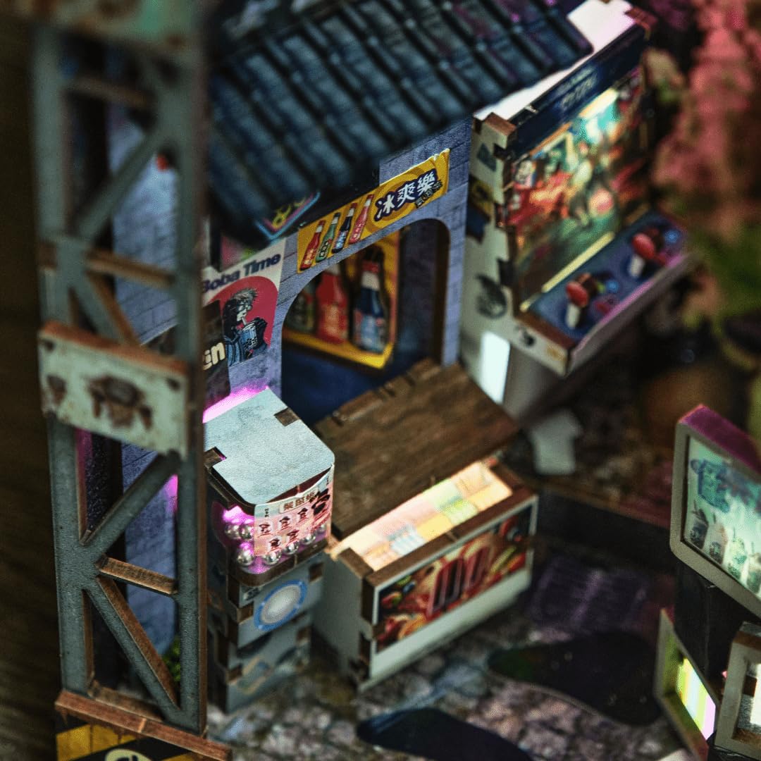 Anavrin Book Nook Kit Kowloon compact dimensions fit on small shelves.