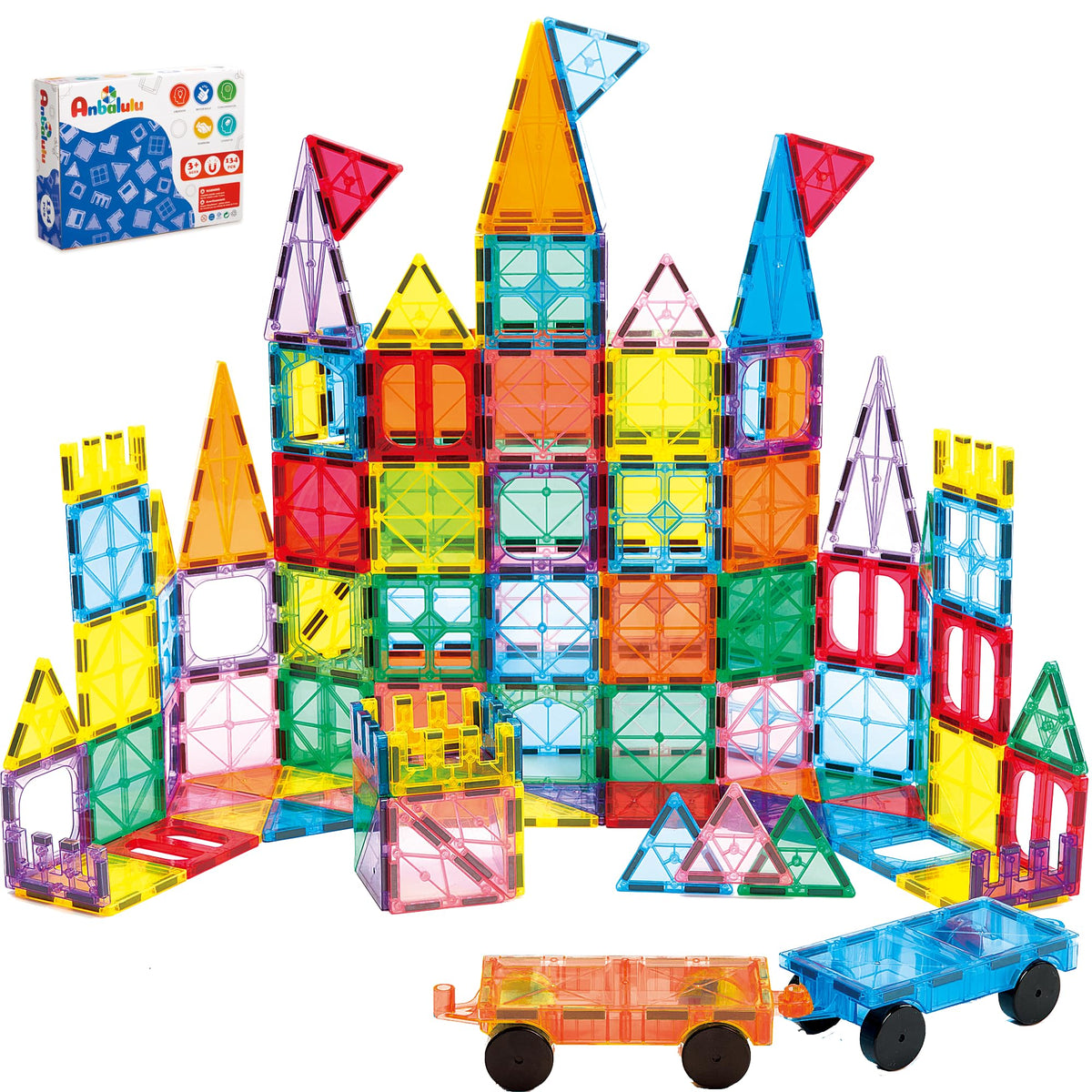 Anbalulu 134PCS magnetic tiles set for group play and creative STEM exploration
