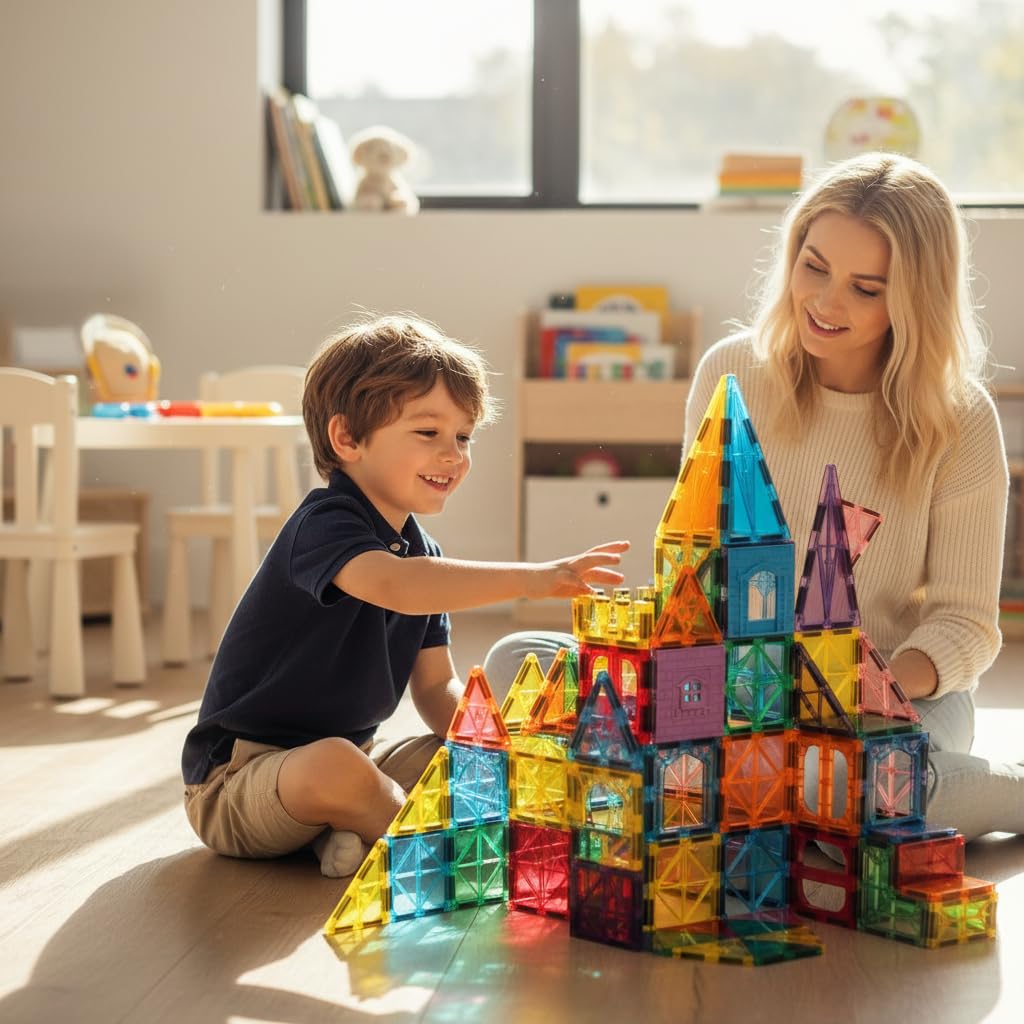 Anbalulu magnetic tiles perfect for home and school STEM explorations.