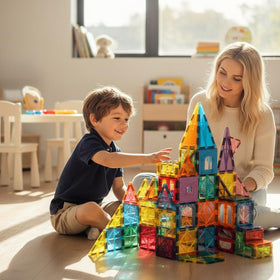 Anbalulu magnetic tiles perfect for home and school STEM explorations.
