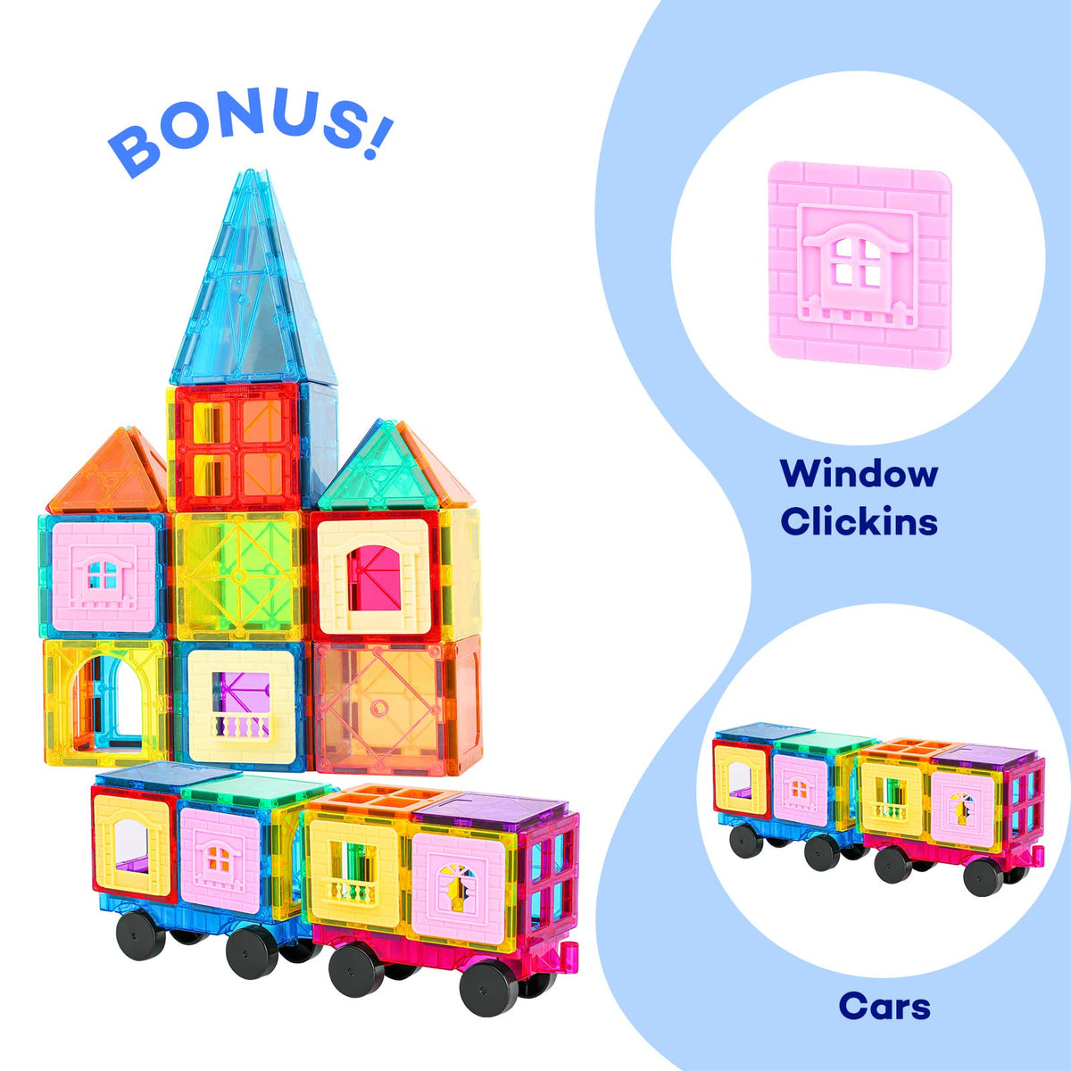 Anbalulu magnetic tiles round-edged safety design supports worry-free toddler play.