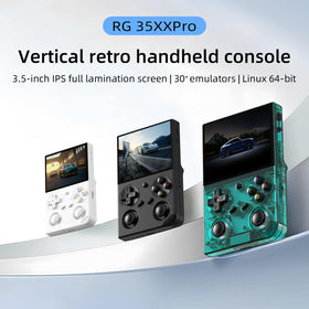 Voacle RG35XX Pro side teal showing compact form for travel play
