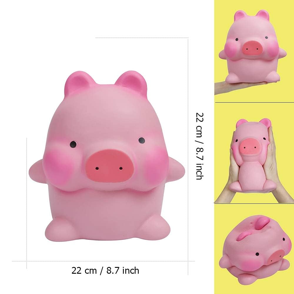 Anboor jumbo pig squishies close-up shows plush surface and squishy detail.