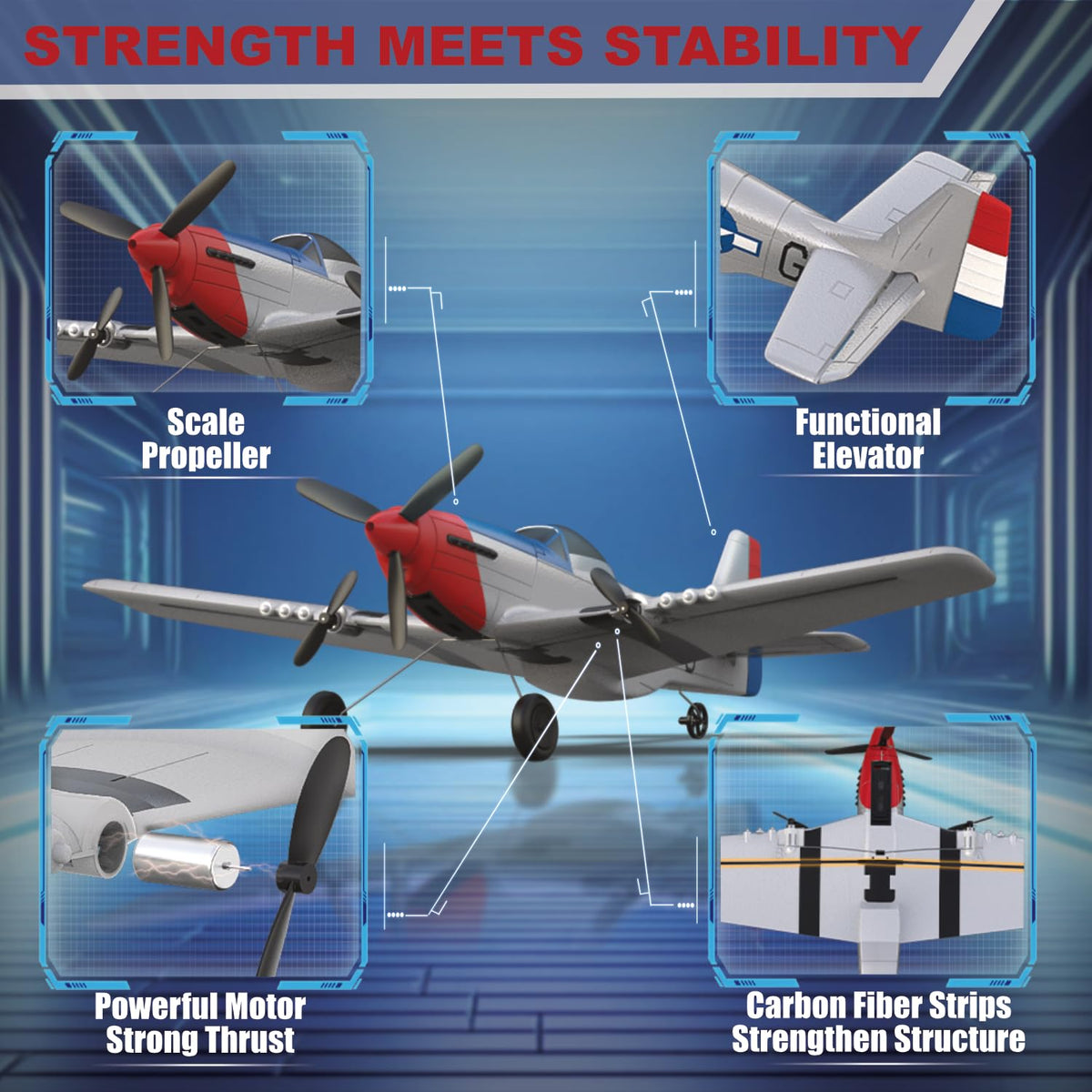 ANBURI P51 RC plane easy-assembly demonstrates quick setup for beginners.