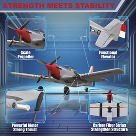 ANBURI P51 RC plane easy-assembly demonstrates quick setup for beginners.