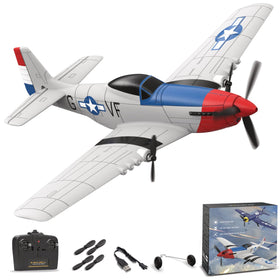 ANBURI P51 RC plane front view, beginner-friendly and stable for outdoor flights.