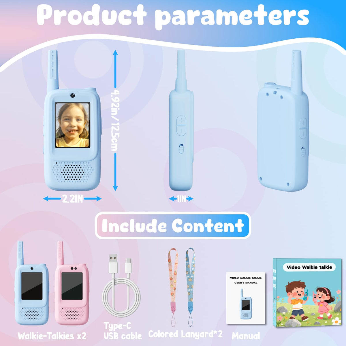 ANBURI video walkie-talkie gift-box, ideal for birthdays and family games