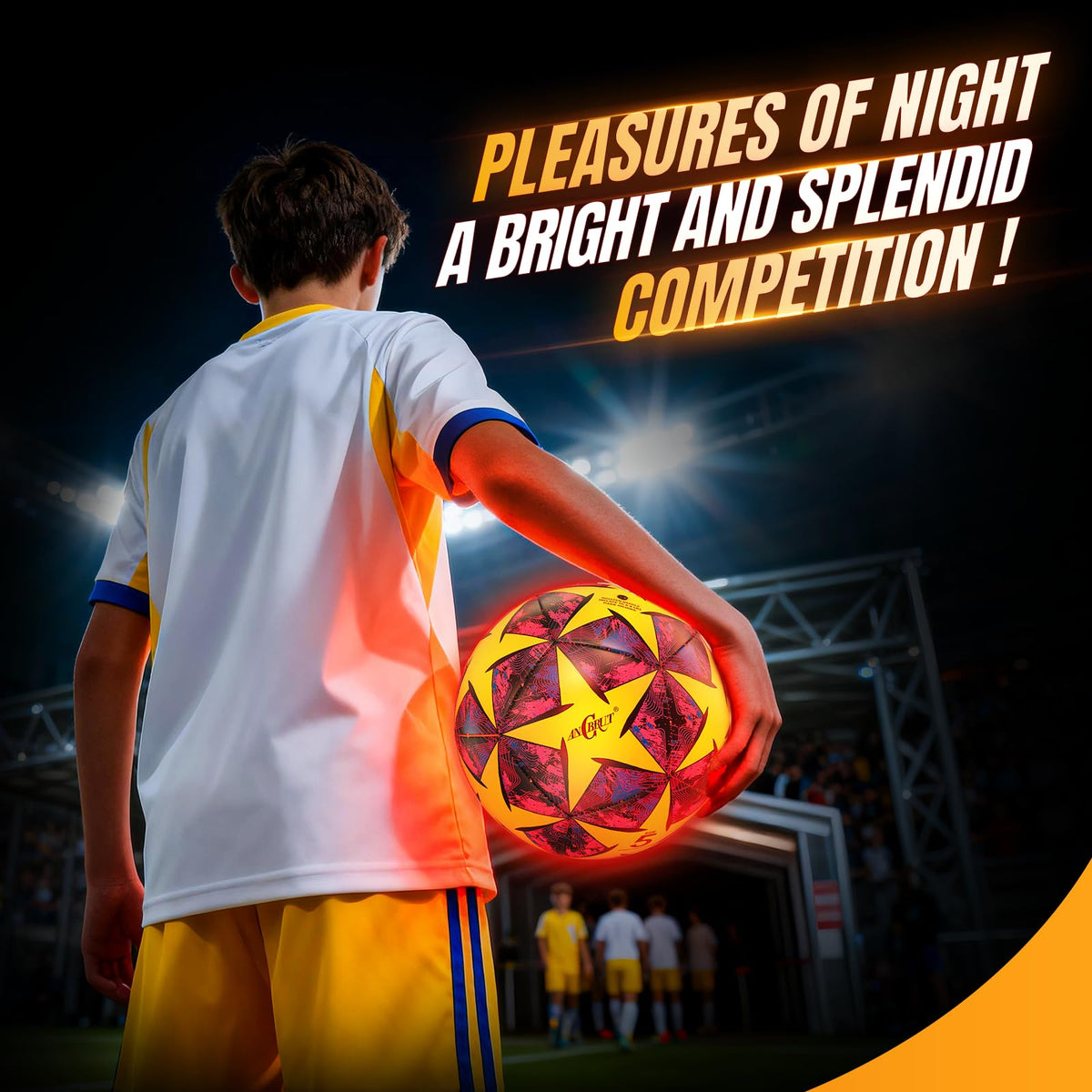 ANCBRUT glow ball suitable for night training sessions and backyard play