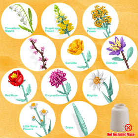 Ancesfun bouquet kit showing adjustable stems for personalized arrangements.