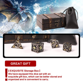 AncientDeer gift box with hollow copper DND dice for gifting