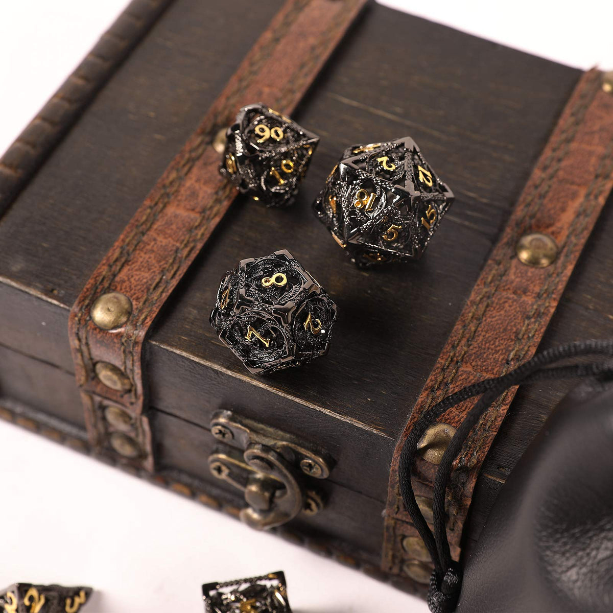 AncientDeer hollow copper dice shown with weight comparison