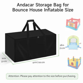Andacar Bounce House Storage Bag handles ready for carrying and quick access.