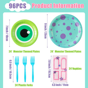 Andi Cppss monster birthday plates 7-inch for snacks and cake