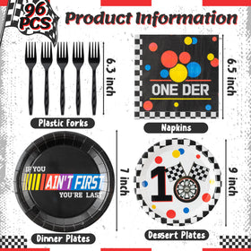 Andi Cppss racing car first birthday plates 7inch ideal for snacks and quick serving