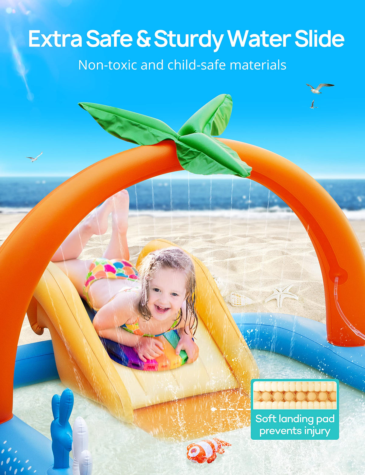 Andola Kiddie Pool dolphin graphic sparks imaginative water play