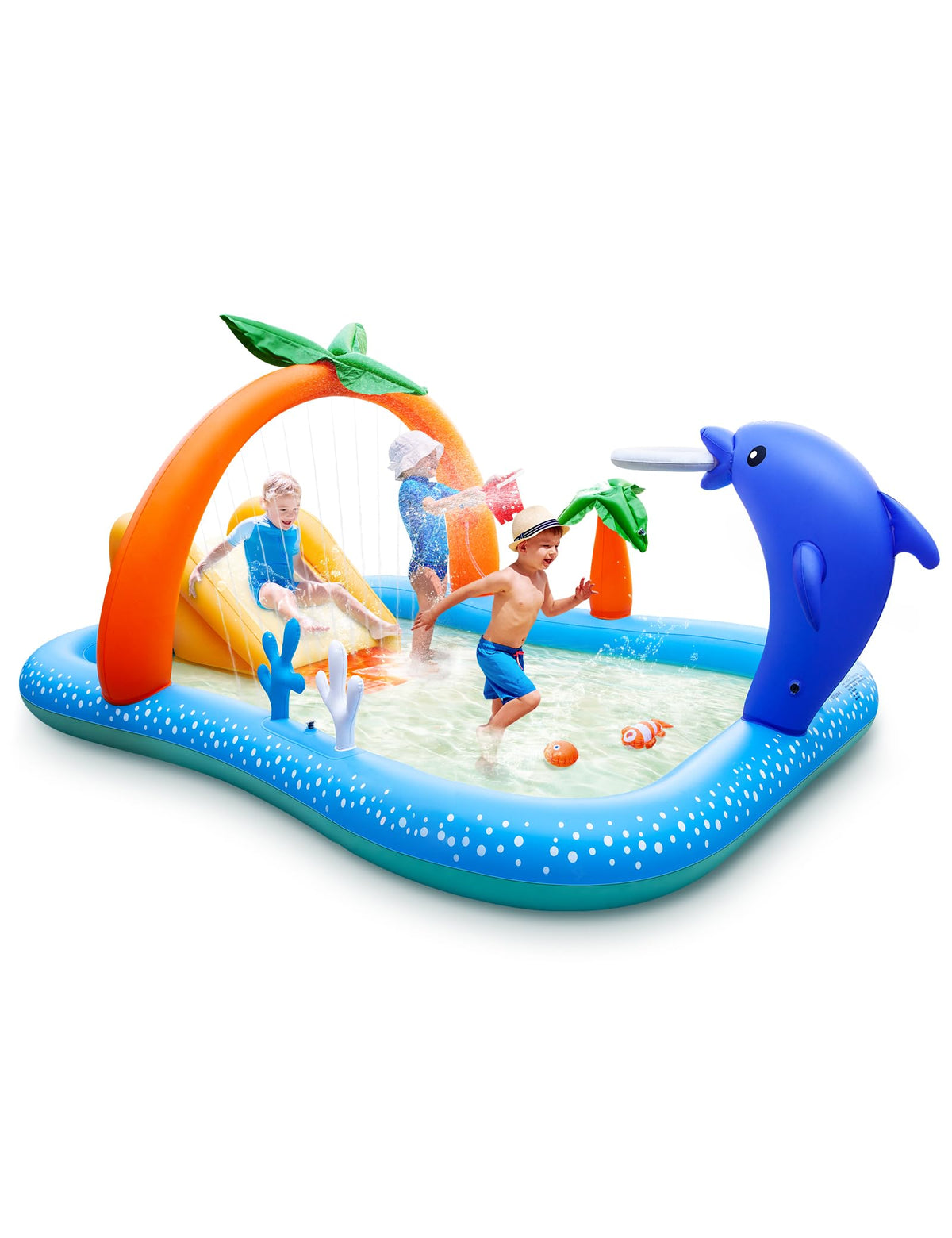 Andola Kiddie Pool slide palm tree for backyard fun