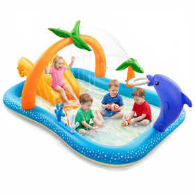 Andola Kiddie Pool slide for toddlers providing safe, splashy backyard fun.