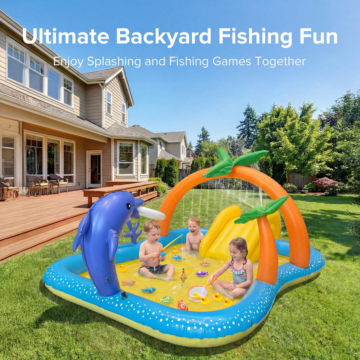 Andola Palm-tree Sprinkler enhances cooling water play for sunny afternoons.