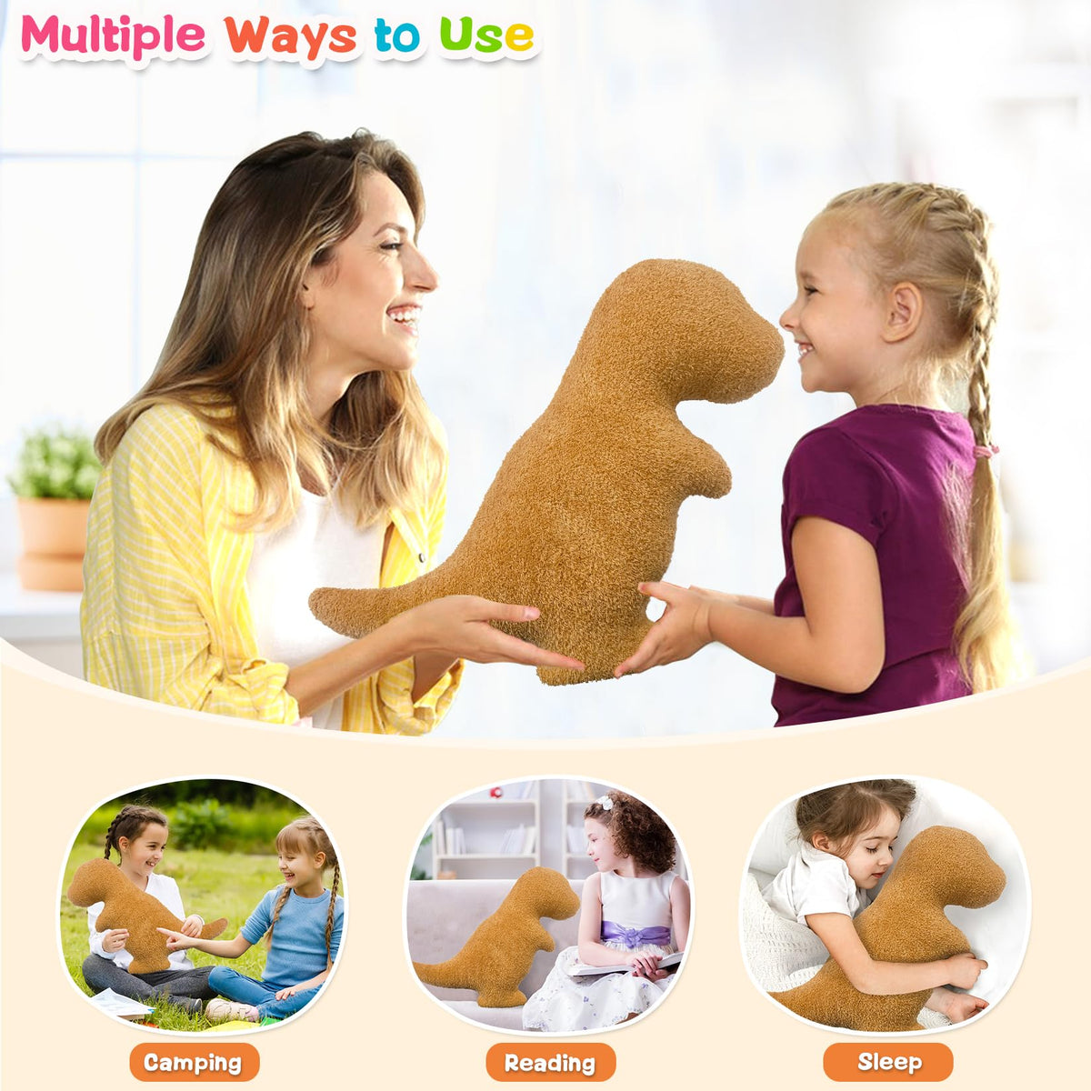 Andywoo Dino Nuggets Pillow perfect for movie night cuddles.