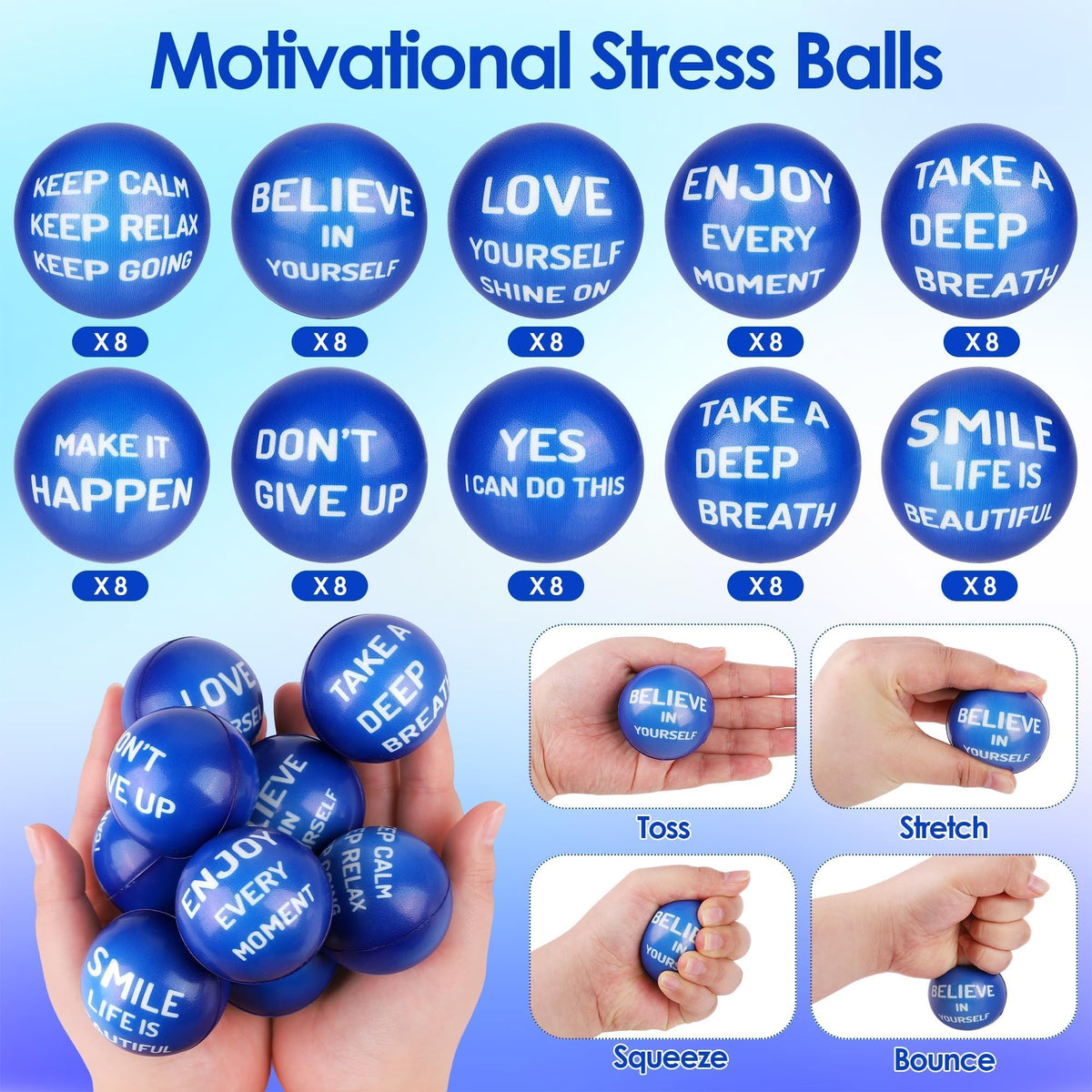 Aneco 2-inch palm-size green stress ball for easy grip