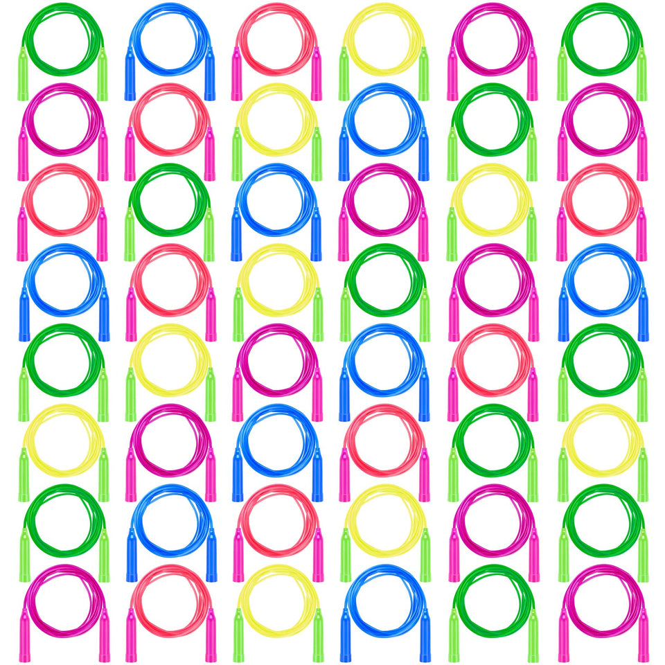 Aneco 48-pack kids jump ropes colorful bundle for group play and outdoor fun