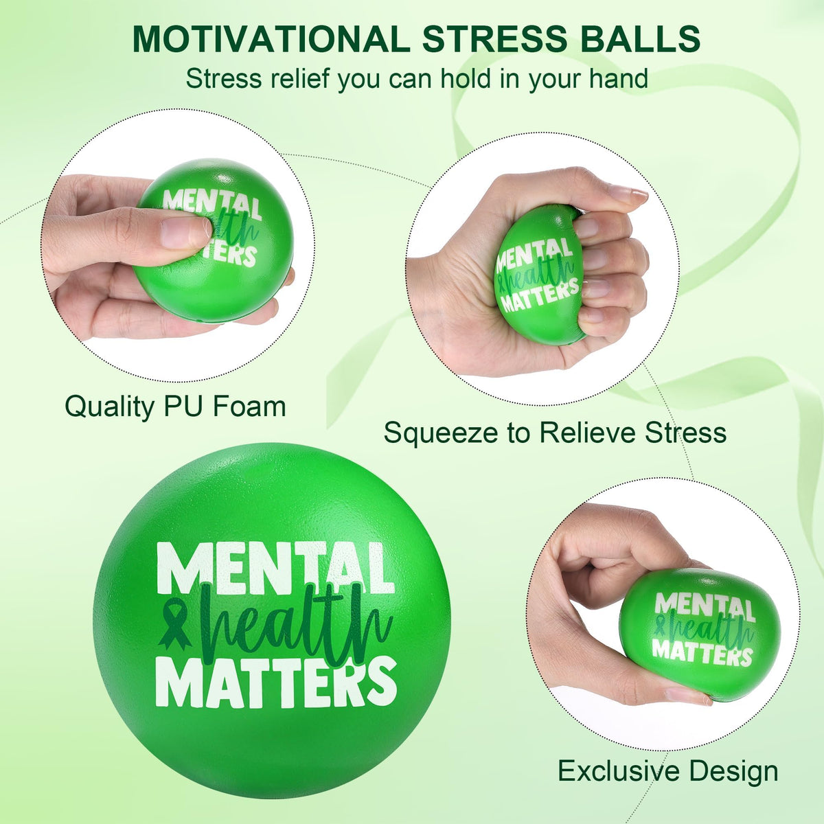 Aneco mental health stress ball affirmation design 03 features uplifting phrases for mindful breaks